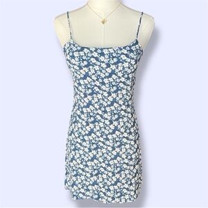 Reformation Navy and White Floral Dress